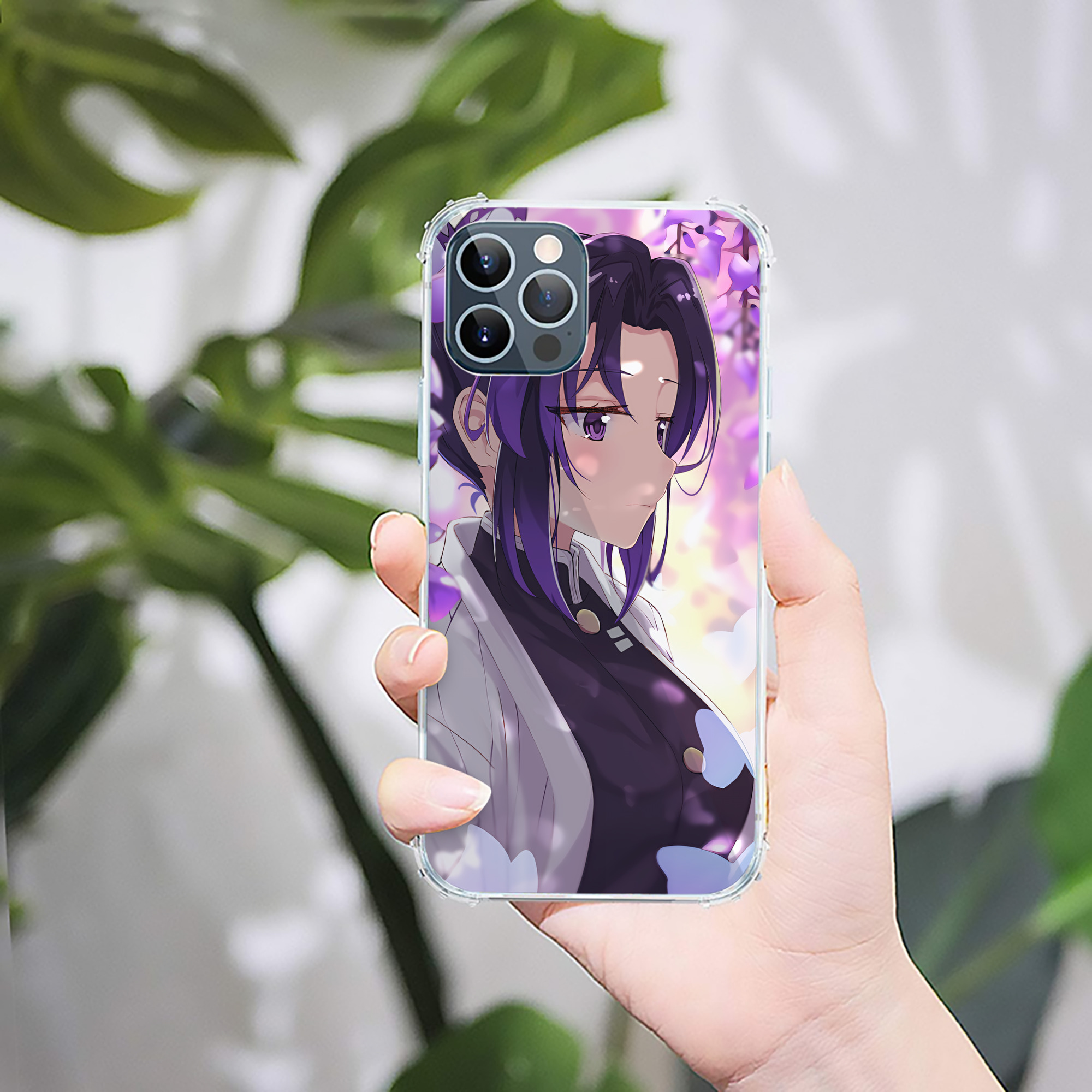 （画像用） 鬼滅の刃（きめつのやいば）蟲柱-胡蝶 しのぶ／こちょう しのぶ Kochou Shinobu 【iPhone 12シリーズ対応】透明スマホケース（クリアソフトケース）